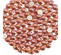 Beadsland 1440 PCS strass à dos plat pierres précieuses rondes pour Nail Art et Craft Glue Fix, Ambre (SS10(2.7-2.9mm))