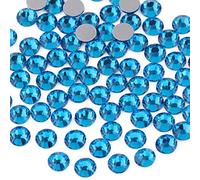 Beadsland 1440 PCS strass à dos plat pierres précieuses rondes pour Nail Art et Craft Glue Fix, Capri bleu (SS20(4.6-4.8mm))