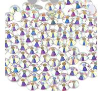 Beadsland 1440 PCS strass à dos plat pierres précieuses rondes pour Nail Art et Craft Glue Fix, Cristal AB (SS20(4.6-4.8mm))