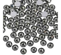 Beadsland 1440 PCS strass à dos plat pierres précieuses rondes pour Nail Art et Craft Glue Fix, Diamant Noir (SS16(3.8-4.0mm))