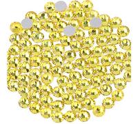 Beadsland 1440 PCS strass à dos plat pierres précieuses rondes pour Nail Art et Craft Glue Fix, Jaune Citron (SS10(2.7-2.9mm))