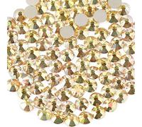 Beadsland 1440 PCS strass à dos plat pierres précieuses rondes pour Nail Art et Craft Glue Fix, Lumière du Métal (SS16(3.8-4.0mm))