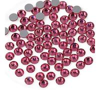 Beadsland 1440 PCS strass à dos plat pierres précieuses rondes pour Nail Art et Craft Glue Fix, Rose (SS10(2.7-2.9mm))