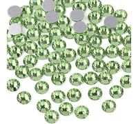Beadsland 1440 PCS strass à dos plat pierres précieuses rondes pour Nail Art et Craft Glue Fix, Vert Clair (SS20(4.6-4.8mm))