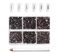 Beadsland 7200 pièces Strass pour ongles nail art,strass cristal bordeaux pour visage et l'artisanat,Mélange de 6 tailles avec kit de crayons de cire,SS3-SS10,Améthyste