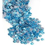 BEADSLAND Hotfix Strass, 1440pcs Dos Plat Cristal Strass Artisanat vêtements Bricolage décoration, Aigue-Marine, SS20, 4.6-4.8mm