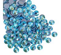 BEADSLAND Hotfix Strass, 1440pcs Dos Plat Cristal Strass Artisanat vêtements Bricolage décoration, Aigue-Marine AB, SS12, 3.0-3.2 mm