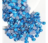 BEADSLAND Hotfix Strass, 1440pcs Dos Plat Cristal Strass Artisanat vêtements Bricolage décoration, Bleu Capri, SS12, 3.0-3.2 mm