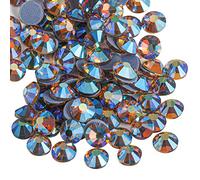 Beadsland Hotfix strass, 1440pcs dos plat cristal strass artisanat vêtements bricolage décoration, Lieutenant Topaz Colorado AB, SS20, 4.6-4.8mm