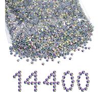Beadsland Strass Hotfix Vrac,14400Pcs Strass Hot Fix Cristal AB pour l’Artisanat vêtements Bricolage décoration,Crystal AB,SS20,4.6-4.8mm
