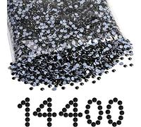 Beadsland Strass Hotfix Vrac,14400Pcs Strass Hot Fix Noirs pour l’Artisanat vêtements Bricolage décoration,Noir,SS20,4.6-4.8mm