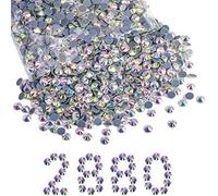 Beadsland Strass Hotfix Vrac,2880Pcs Strass Hot Fix Cristal AB pour l’Artisanat vêtements Bricolage décoration,Crystal AB,SS30,6.3-6.5mm