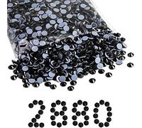 Beadsland Strass Hotfix Vrac,2880Pcs Strass Hot Fix Noirs pour l’Artisanat vêtements Bricolage décoration,Noir,SS30,6.3-6.5mm