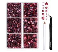 Beadsland Strass Thermocollant Kit,Rose Clair,6 tailles assorties,4000 PCS | Strass Hotfix Rose,SS6-SS30,pour Vetement,Textile,avec Crayon de Cire et Pince à Épiler