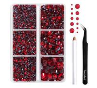 Beadsland Strass Thermocollant Kit,Siam,6 tailles assorties,4000 PCS