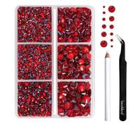 Beadsland Strass Thermocollant Kit,Siam Clair,6 tailles assorties,4000 PCS