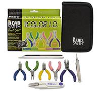 Beadsmith 8 Pc Set Color ID Jeweler's Mini Tool Kit with Travel Case