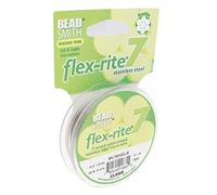 Beadsmith Flex Rite Flex Rite Fil à enfiler pour perles en acier inoxydable avec revêtement en nylon 7 brins Tigertail 3,6 kg Break 0,012 Transparent 9,1 m