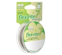 Beadsmith Flex Rite Flex Rite Fil à enfiler pour perles en acier inoxydable avec revêtement en nylon 7 brins Tigertail 3,6 kg Break 0,012 Transparent 9,1 m