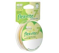 Beadsmith Flex Rite Mettalic Flex Rite Fil à enfiler pour perles en acier inoxydable avec revêtement en nylon 7 brins Queue de tigre 4,2 kg