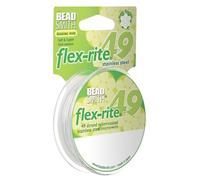 Beadsmith Lot Flex-rite Fil de perles, 49 brins .014 "épais, 30,5 m Bobine, perle Argent