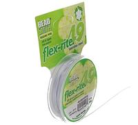 Beadsmith Lot Flex-rite Fil de perles, 49 brins .014 "épais, 30,5 m Bobine, perle Argent