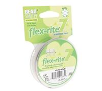 Beadsmith Manteau de rite flex perlage rite flex cordage de fil 0,018 pouce 30 pieds en acier inoxydable revêtu de nylon 7 strand break tigertail 20.6lb