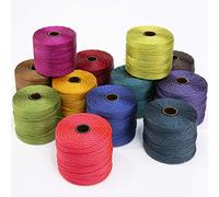 Beadsmith S-Lon - Lot de 12 bobines de fil nylon n°18 - Mélange de saturation - Tex210 - 0,5 mm - Bobines 75 m - Enfilage de perles, crochet, bijoux micro-macramé