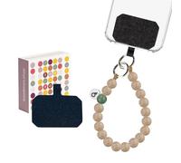 beadstars Chaîne de téléphone portable courte en perles de bois - Pendentif universel pour téléphone portable pour tous les smartphones - Fabriqué à la main en Allemagne - Compatible avec iPhone