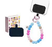 beadstars Chaîne de téléphone portable courte en perles de bois - Pendentif universel pour téléphone portable pour tous les smartphones - Fabriqué à la main en Allemagne - Compatible avec iPhone