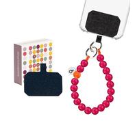 beadstars Chaîne de téléphone portable courte en perles de bois - Pendentif universel pour téléphone portable pour tous les smartphones - Fabriqué à la main en Allemagne - Compatible avec iPhone