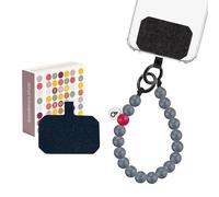beadstars Chaîne de téléphone portable courte en perles de bois - Pendentif universel pour téléphone portable pour tous les smartphones - Fabriqué à la main en Allemagne - Compatible avec iPhone