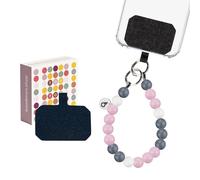 beadstars Chaîne de téléphone portable courte en perles de bois - Pendentif universel pour téléphone portable pour tous les smartphones - Fabriqué à la main en Allemagne - Compatible avec iPhone
