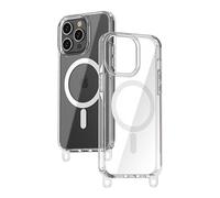 beadstars Coque de Protection Transparente avec œillets Amovibles pour chaînes de téléphone Portable Courtes ou Longues avec Protection complète, Transparente, résistante aux Chocs, Compatible avec i