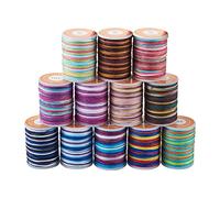 Beadthoven 13 Rouleaux de 0,7mm de Polyester Corde Chinoise Arc - en - Ciel Corde à Perles tissée pour Le Tissage de Bijoux, Perles, Bracelet Macrame kumihimo Macrame, 7M / Rouleau