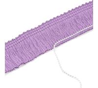 Beadthoven - Bordure à franges de 25 mm de large - 2,5 cm de large - Bordure en dentelle en fibre - Ruban brodé Violet clair pour rideaux de mariage, robe latine, abat-jour, décoration d'intérieur
