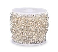 Beadthoven Chaîne à maille jaseron ronde en laiton 4 mm de diamètre avec bobine pour bracelets, bracelets de cheville, ras du cou