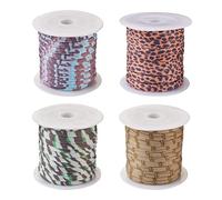 Beadthoven Cordon élastique plat doux et fin, 12 m x 5 mm en polyester cousu en lycra extensible pour vêtements, accessoires de couture, 4 couleurs
