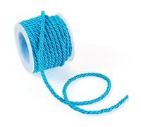 Beadthoven Cordon torsadé en macramé fait à la main pour bijoux, rideaux, travaux manuels, décoration d'intérieur - 3 mm x 5 m - Bleu