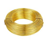 Beadthoven Fil en aluminium flexible et flexible de calibre 18 (1 mm) pour la fabrication de bijoux, l'emballage et la sculpture florale dorée
