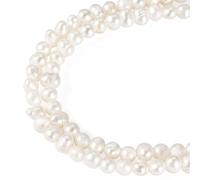 Beadthoven Lot de 1 rangée de perles de culture d'eau douce naturelles en forme de petite pomme de terre, perles pour DIY, colliers, bracelets, fabrication de bijoux, 97 pièces, PeachPuff