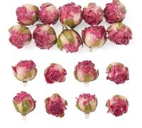 Beadthoven Lot de 10 pendentifs 3D en forme de rose séchée naturelle avec résine époxy pour fabrication de boucles d'oreilles, colliers, breloques de téléphone, porte-clés, bijoux - Rose vif