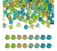 Beadthoven Lot de 100 perles en verre Picasso transparentes en forme de triangle pour loisirs créatifs, bracelets, colliers, boucles d'oreilles, rideaux en perles, fabrication de bijoux, 4 couleurs