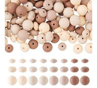 Beadthoven Lot de 120 perles rondes en silicone - 3 styles - Rondelle en forme de boulier - Perles d'espacement en vrac - Pour porte-clés, stylos, loisirs créatifs, fabrication de bijoux, camel, trou
