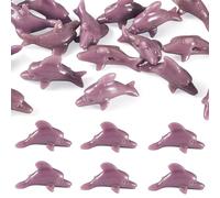 Beadthoven Lot de 20 perles de corail synthétiques sculptées en forme de dauphin pour la fabrication de bijoux Style plage bohème Prune
