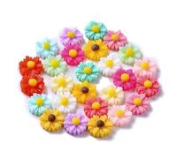 Beadthoven Lot de 200 petits cabochons de fleurs en résine de 11 mm Couleurs mélangées sans trou Marguerite à dos plat Charmes Mini fleurs Camée Bijoux Accessoires d'embellissement Accessoires pour collage DIY Bijoux Boucles d'oreilles Bagues