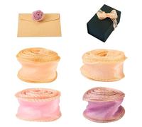 Beadthoven - Lot de 4 rouleaux de ruban en organza irisé - 45 mm - Pour emballage cadeau, bouquet de mariage, décoration, loisirs créatifs