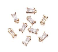 Beadthoven Lot de 5 breloques rondes et plates à facettes en verre plaqué or clair pour fabrication de bijoux - 12 x 7,5 x 5 mm