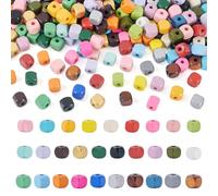 Beadthoven Lot de 580 perles cubiques en bois peintes à la bombe - 29 couleurs - 10 mm - Pour enfilage de dés, colliers, bracelets, bijoux, décoration d'intérieur