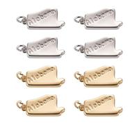 Beadthoven Lot de 8 breloques en forme d'État des États-Unis pour la fabrication de bijoux - Pendentifs en laiton plaqué or platine - Mini continents - Breloques pour bracelets, colliers, boucles